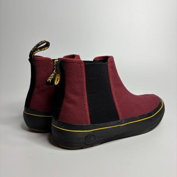 Dr. Martens Women's Phoebe Canvas Chelsea Sneaker Boots in Cherry Red - Picture 5 of 11